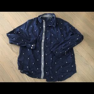 Nautica anchor print casual button down shirt